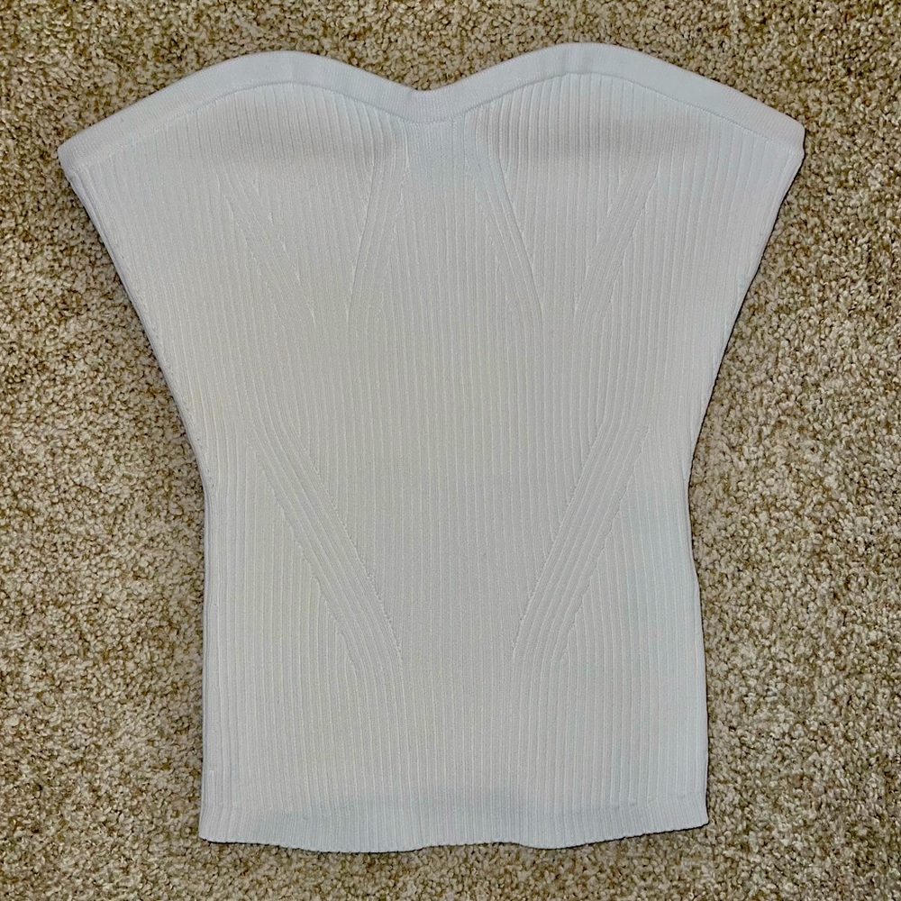 L’Academie Odin Rib Tube Top in Ivory